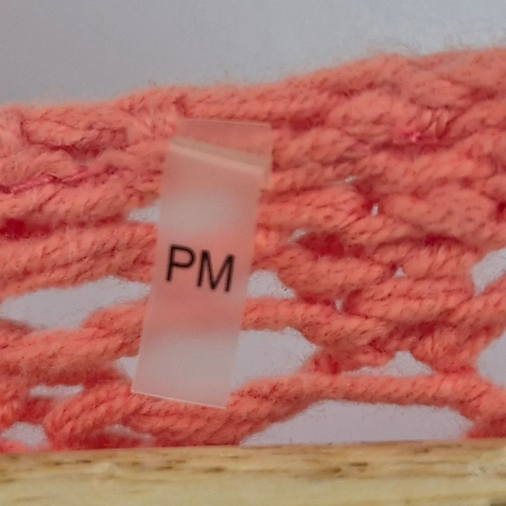 Soft Surroundings Coral Orange Crochet Knit Button Front Cardigan Sweater‎ PM
